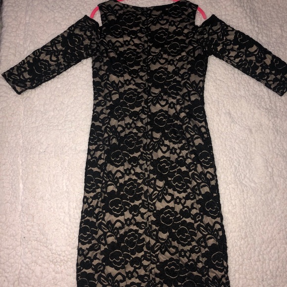 Black lace dress with gold/tan underneath - Picture 3 of 3